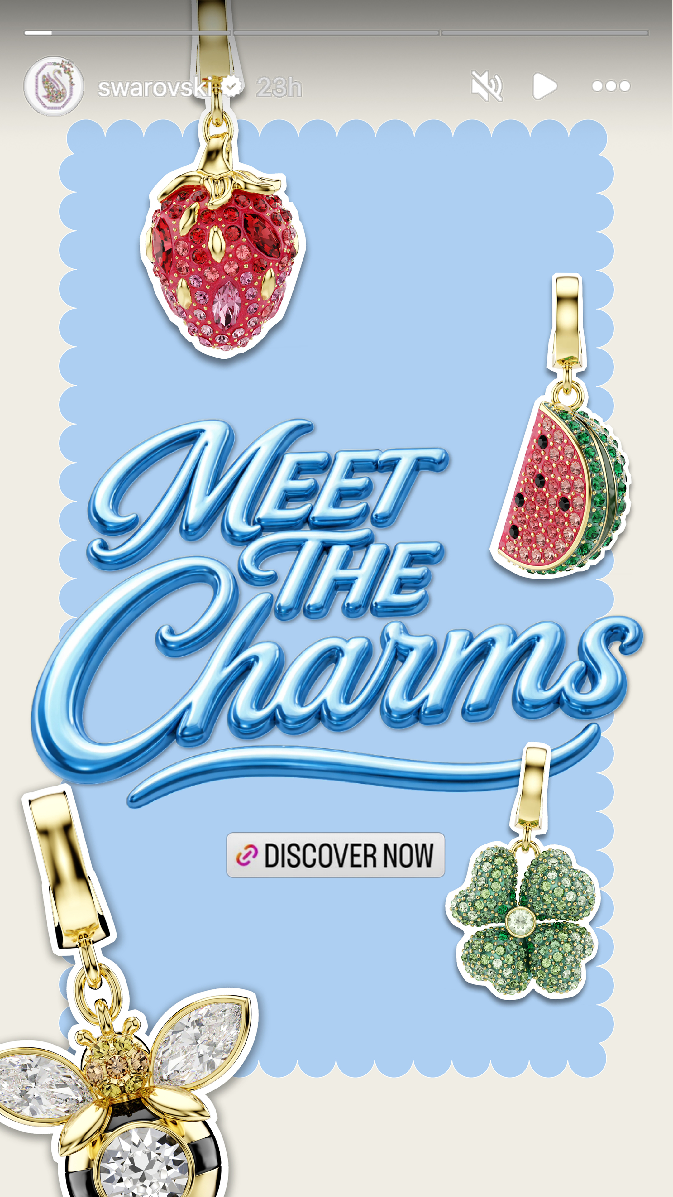 Swarovski Instagram Story - Meet the Charms graphic design